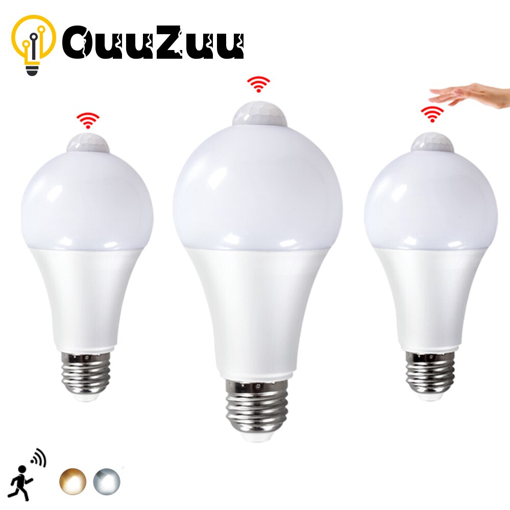 OuuZuu-E27 LED PIR   , 12W 15W 18W 85-265..